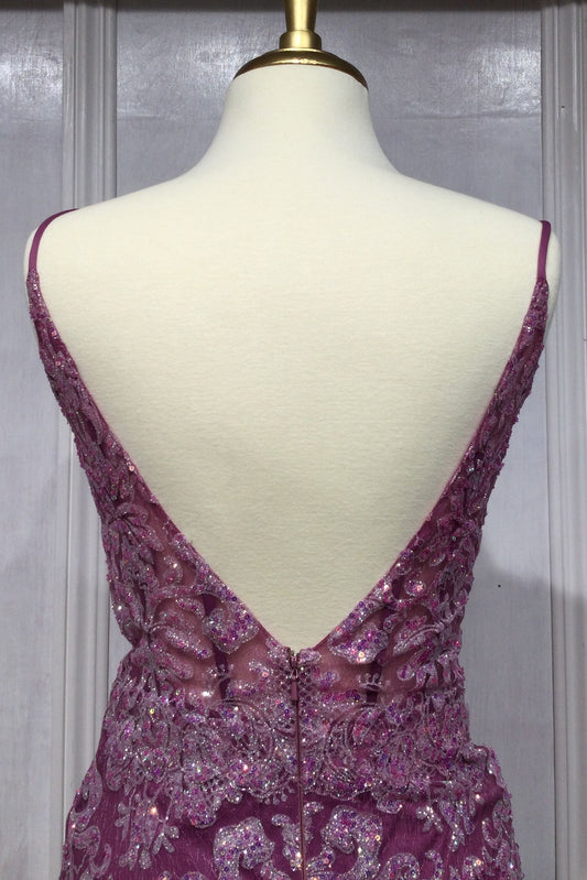 Fitted Mermaid Gown With Print Embellishment